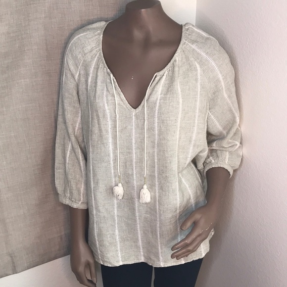 Merona Tops - Merona linen blend boho peasant top large